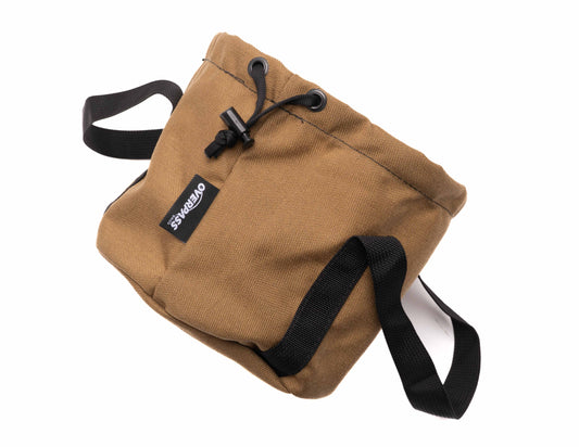 Overpass Bags Pothole Ammo Bag in Workwear Tan — Made in USA range day ammo carrier with drawstring closure and carry strap
