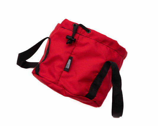 Overpass Bags Pothole Ammo Bag in RED — Made in USA range day ammo carrier with drawstring closure and carry strap